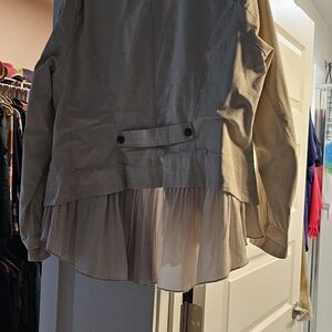 Torrid Gray Trench Coat with Sheer Hem